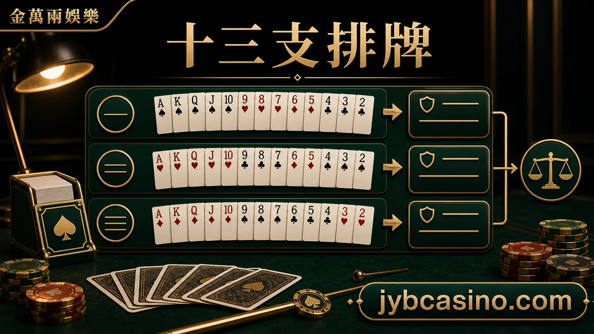 金萬兩娛樂 十三支排牌,頭中尾三墩排牌邏輯的文章插圖。